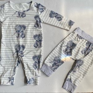 Unisex Elephants and stripes prints rompers 9-12 M